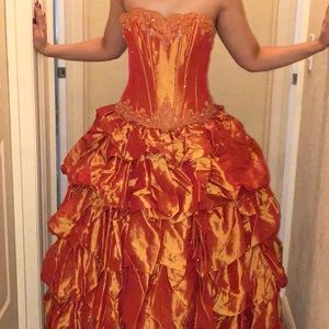 Orange ball gown